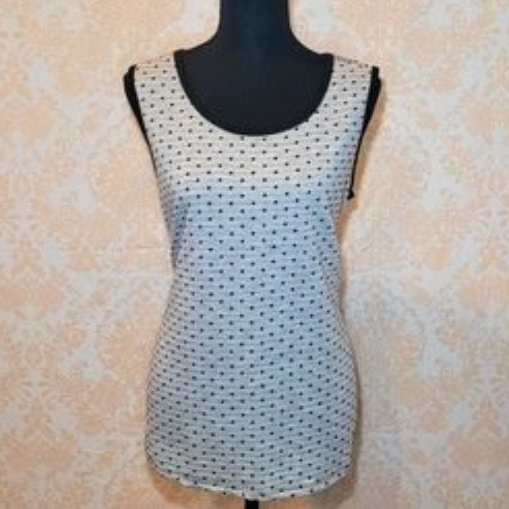 Coldwater Creek Gray & Black Shell Tank 1x